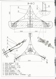 Канатная площадка красный канат КП 4 (2)